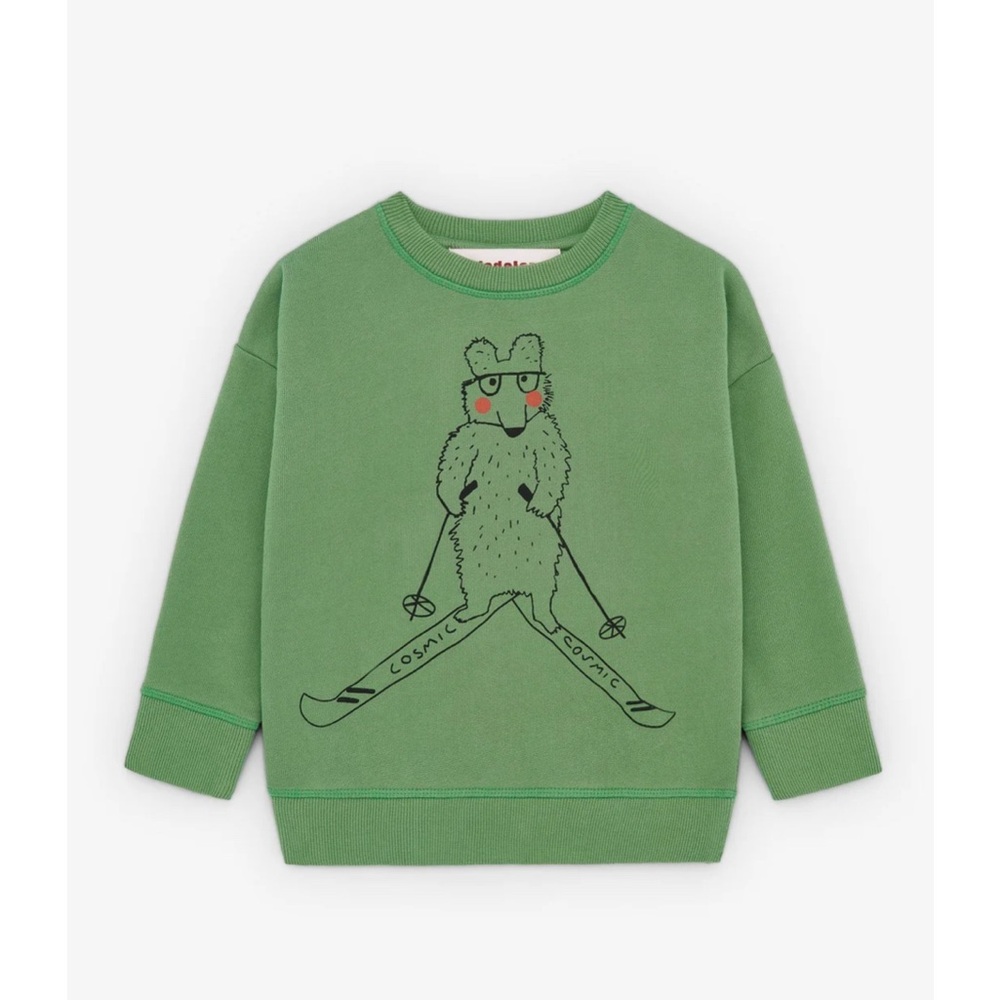 Nadadelazos Organic Sweatshirt - Skiing Bear